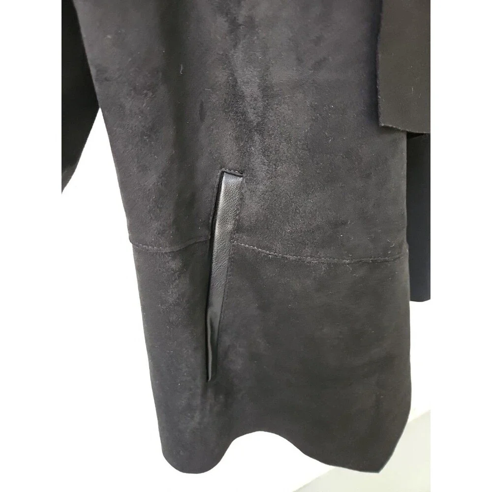 NWT! Bagatelle Collection Faux Suede Leather Drap Collar Open Jacket - Picture 5 of 13